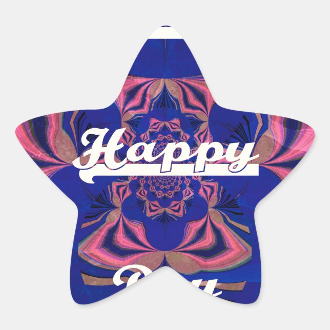 Abstract Independence Day Celebration Art Star Sticker (Front)