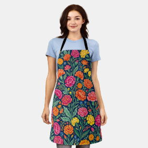 Abstract Indian Floral Butterflies Apron
