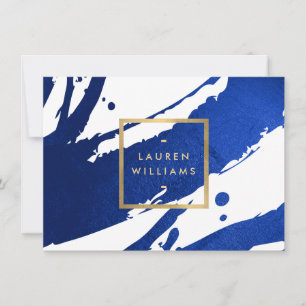 Abstract Indigo Blue Brushstrokes Gift Certificate Card