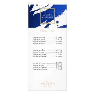 Abstract Indigo Blue Brushstrokes Rack Card