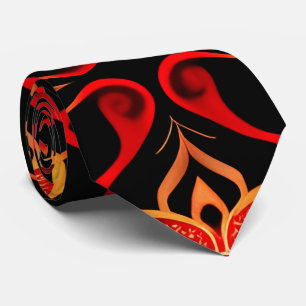 Abstract Indonesian batik Floral Pattern Tie