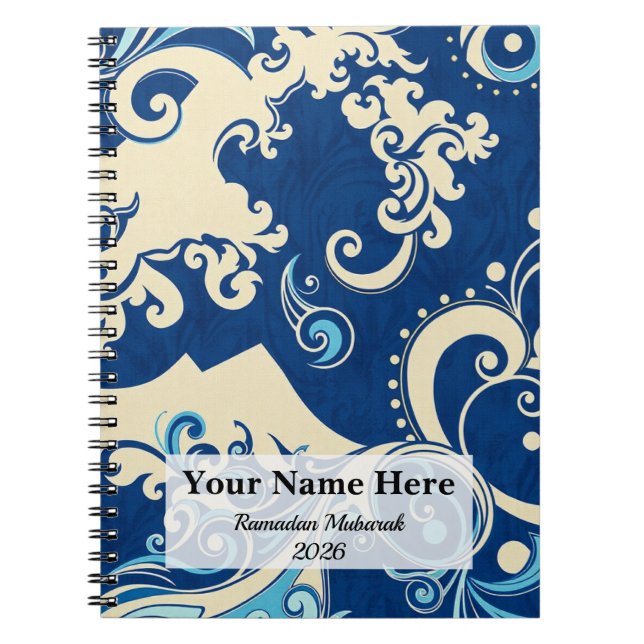 Abstract Indonesian Batik Wave Notebook (Front)
