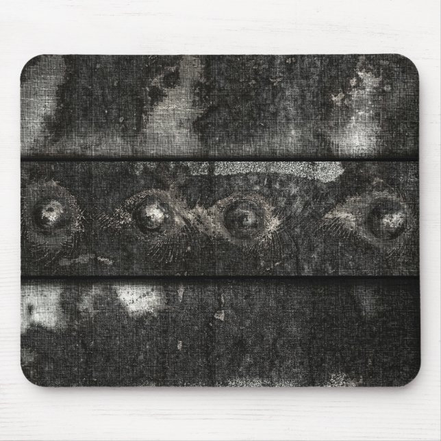 Abstract Industrial Nuts & Bolts B&W Mouse Pad (Front)