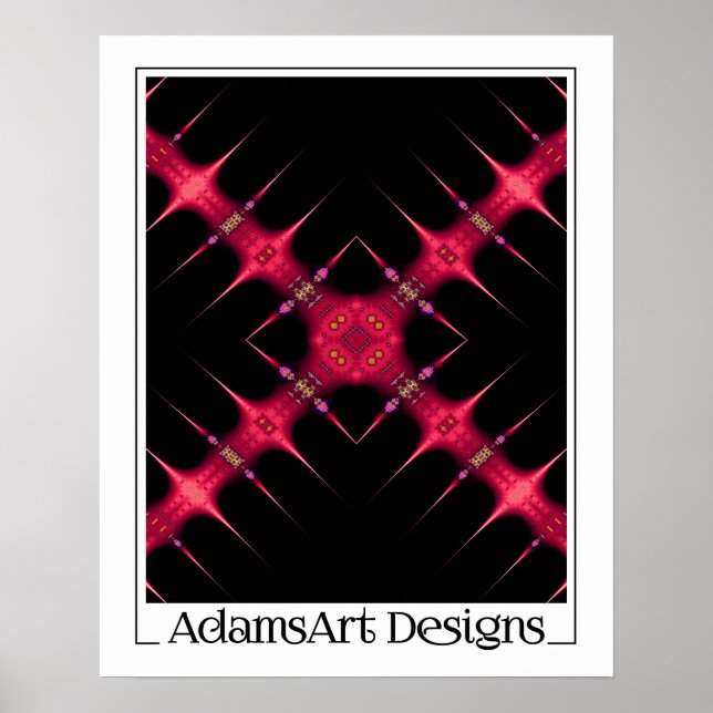 Abstract Industrial Pink And Red Cross  Poster (Front)