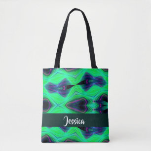 Abstract infinity green pattern tote bag