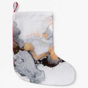 Abstract ink and acrylic background. Trend 2018. L Small Christmas Stocking