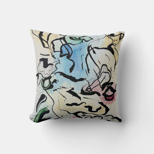 Abstract Ink Art Cushion (Front)