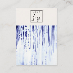 Abstract Ink Blue Lines Logo Blank Jewellery Holde Business Card