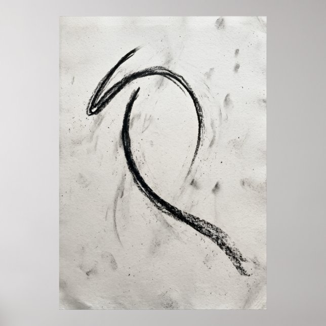 Abstract Ink Brushstroke Poster | Gestural Black I (Front)