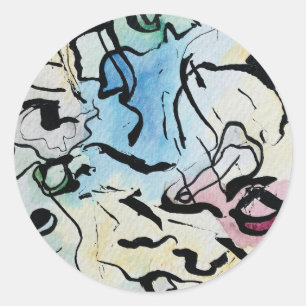 Abstract Ink Classic Round Sticker