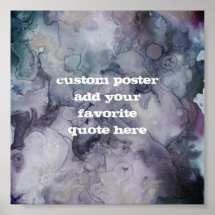 abstract ink design  custom add your own quote poster