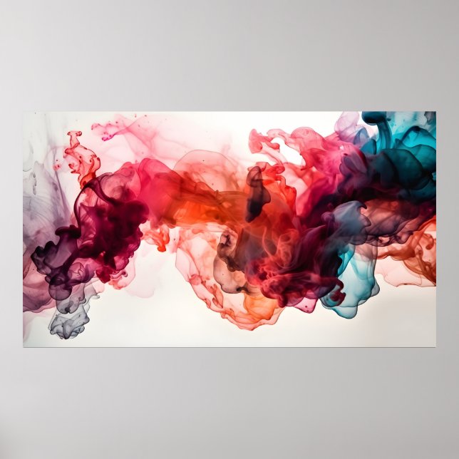 Abstract ink mixing texture poster (Front)