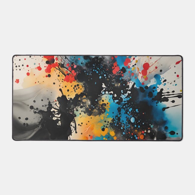 Abstract ink paint desk mat (Front)