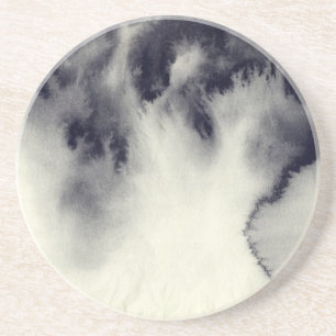 Abstract ink painting on grunge paper texture. coaster