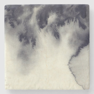 Abstract ink painting on grunge paper texture. stone coaster