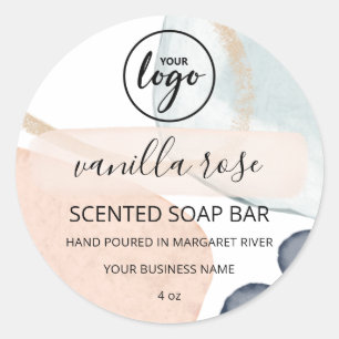 Abstract Ink Pastel Coloured Soap Bar Labels