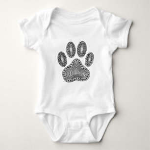 Abstract Ink Paw Print Baby Bodysuit