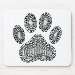 Abstract Ink Paw Print Mouse Pad