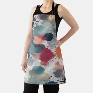 Abstract ink splashes and smudges artistic pattern apron