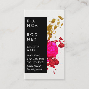 Abstract Ink Splatter   Modern Artist Business Card