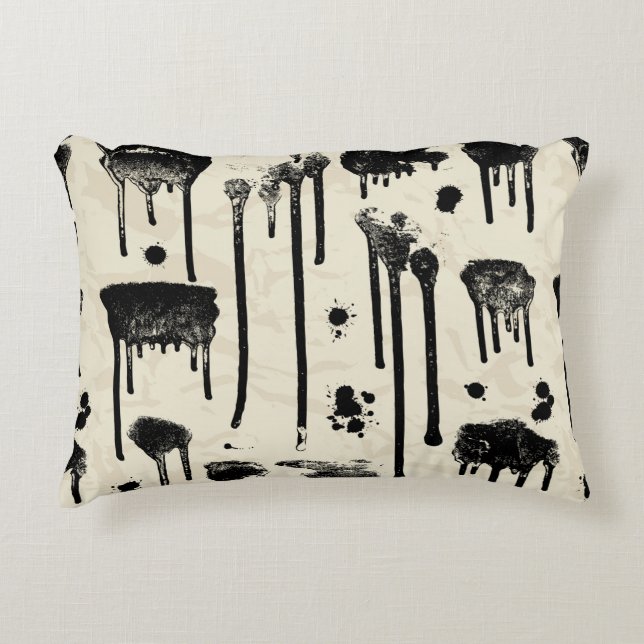 Abstract ink splatters seamless pattern decorative cushion (Front)