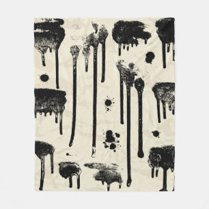 Abstract ink splatters seamless pattern fleece blanket
