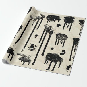 Abstract ink splatters seamless pattern wrapping paper