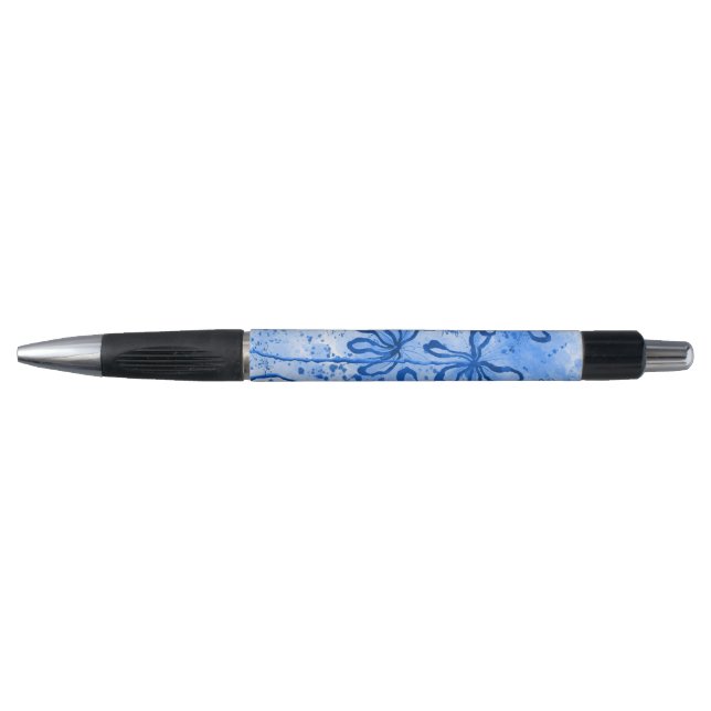 Abstract Inked Flowers  blue Lilies (Front)