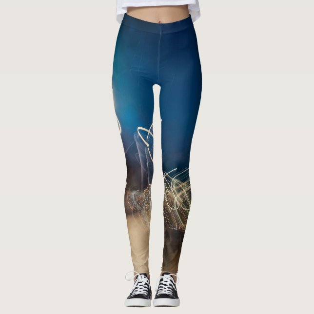 Abstract Intentional Camera Movement Night Light T Leggings (Front)