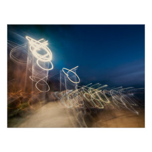 Abstract Intentional Camera Movement Night Light T Poster