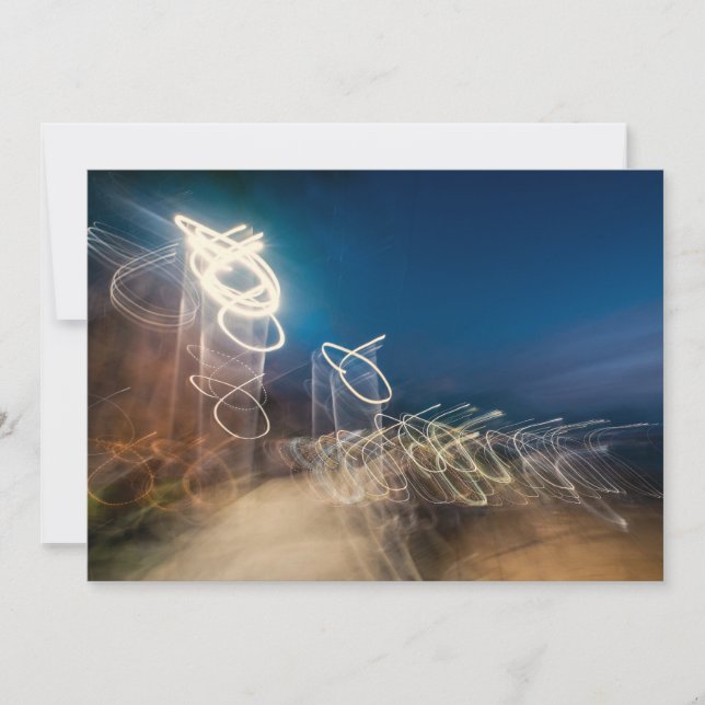 Abstract Intentional Camera Movement Night Light T Save The Date (Front)