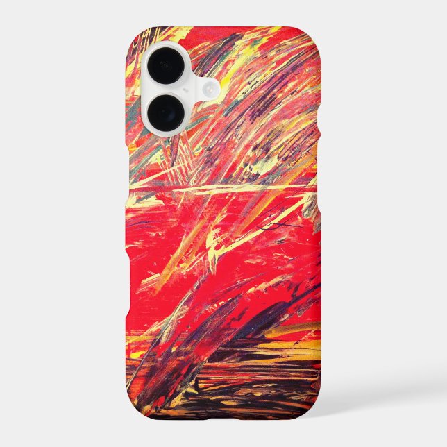 Abstract Iphone Case -  Red Feather Blast (Back)