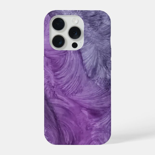 Abstract iPhone Case - Textured Purple Swirl (Back)