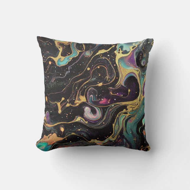 Abstract Iridescent Art Throw Pillow (Front)