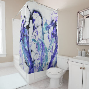 Abstract Iris Flowers Shower Curtain