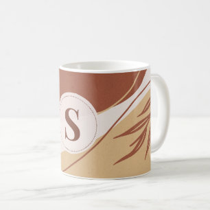 Abstract irregular shapes with earth colours coffee mug