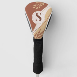 Abstract irregular shapes with earth colours golf head cover