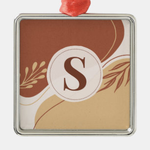 Abstract irregular shapes with earth colours metal ornament