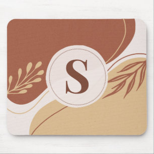 Abstract irregular shapes with earth colours mouse pad