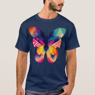 Abstract isometric fractal butterfly in risograph  T-Shirt