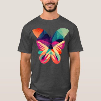 Abstract isometric fractal butterfly in risograph  T-Shirt