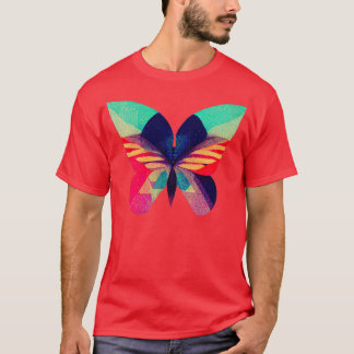 Abstract isometric fractal butterfly in risograph  T-Shirt