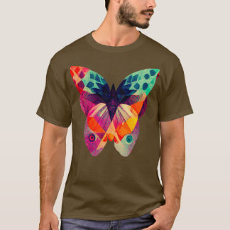 Abstract isometric fractal butterfly in risograph  T-Shirt