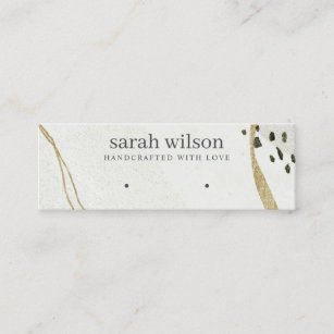 Abstract Ivory Black Gold Earring Stud Display Mini Business Card