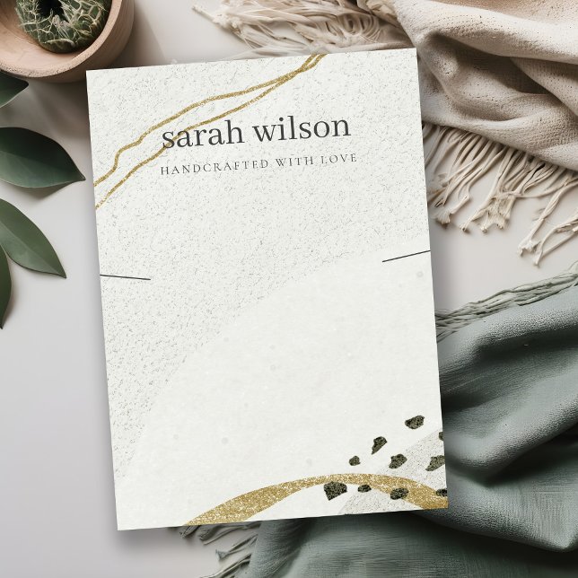 Abstract Ivory Black Gold Necklace Band Display Business Card (Creator Uploaded)