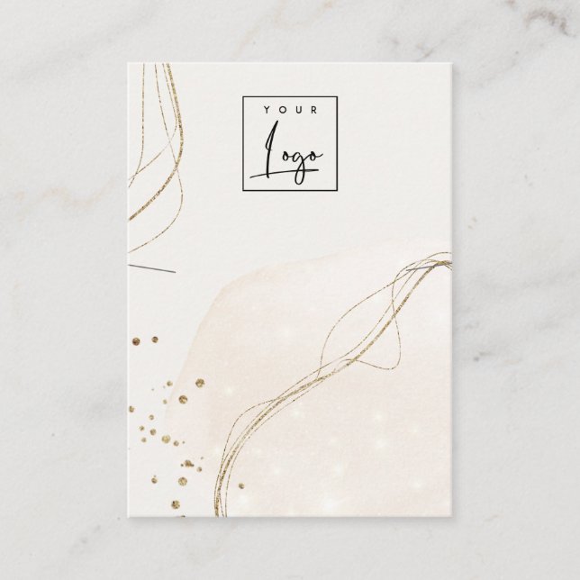 Abstract Ivory Gold Necklace Band Logo Display Business Card (Front)