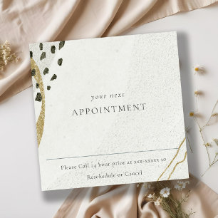 Abstract Ivory Gold Stone Appointment Reminder Square Business Card