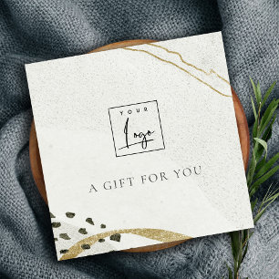 Abstract Ivory Gold Stone Gift Certificate Logo