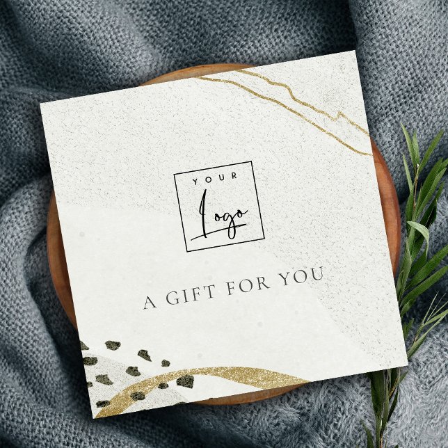 Abstract Ivory Gold Stone Gift Certificate Logo (Creator Uploaded)