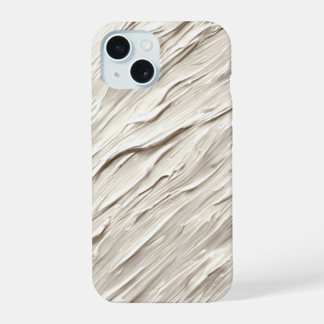 Abstract Ivory Texture iPhone 15 Case (Back)